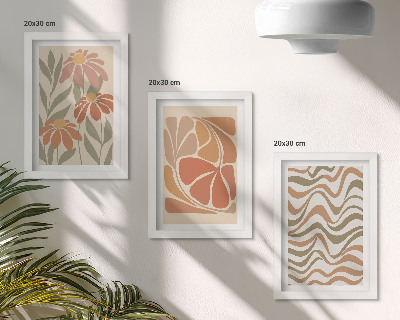 Galerie de perete Flori pastelate și modele abstracte