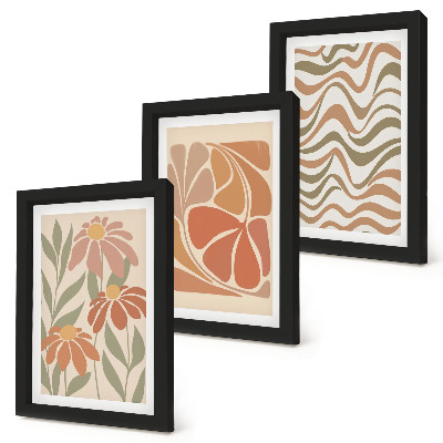 Galerie de perete Flori pastelate și modele abstracte