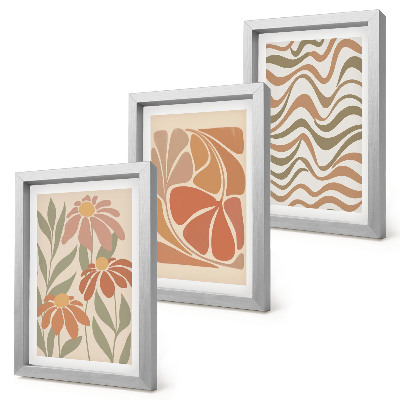 Galerie de perete Flori pastelate și modele abstracte