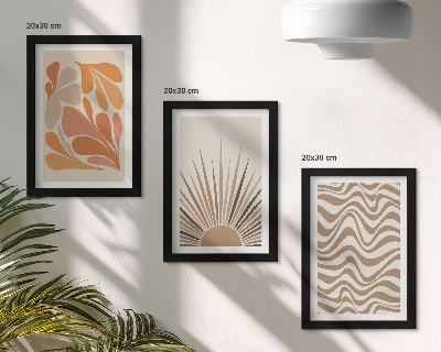 Set 3 tablouri Forme abstracte pastelate boho de soare