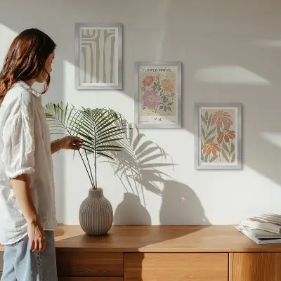 Galerie de perete poster cu motive botanice în stil minimalist parizian