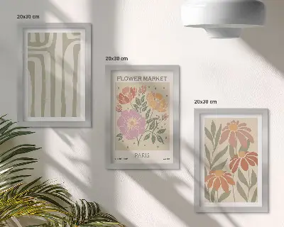 Galerie de perete poster cu motive botanice în stil minimalist parizian