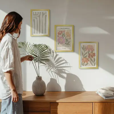 Galerie de perete poster cu motive botanice în stil minimalist parizian