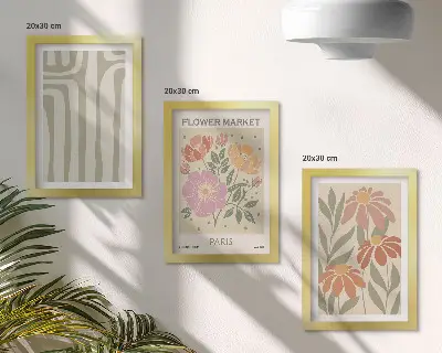 Galerie de perete poster cu motive botanice în stil minimalist parizian
