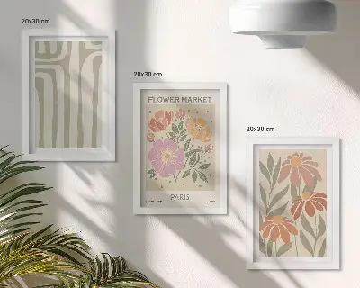 Galerie de perete poster cu motive botanice în stil minimalist parizian