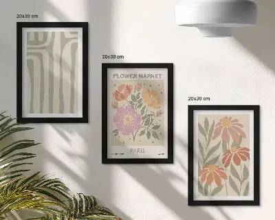 Galerie de perete poster cu motive botanice în stil minimalist parizian