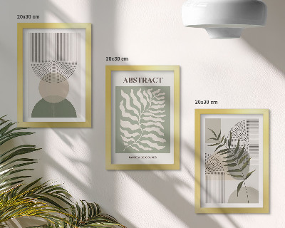 Set 3 tablouri Rezumate botanice în stil boho rustic