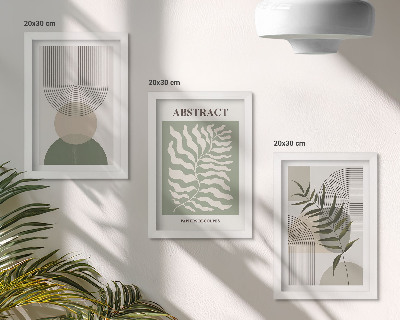 Set 3 tablouri Rezumate botanice în stil boho rustic