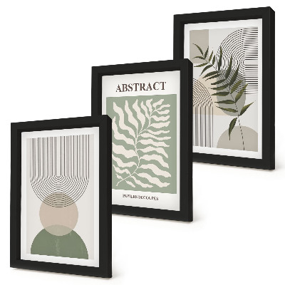 Set 3 tablouri Rezumate botanice în stil boho rustic