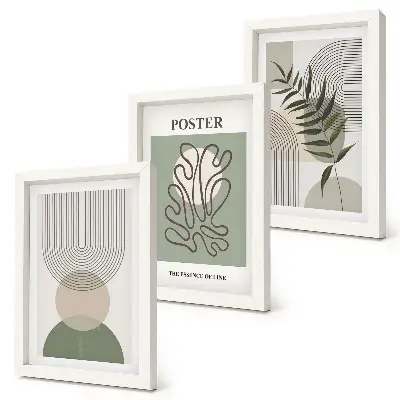 Galerie de perete cu modele botanice abstracte geometrice