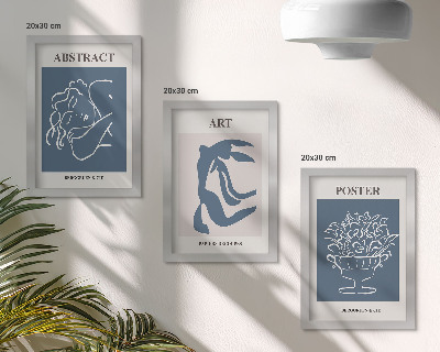 Set 3 tablouri Modelele abstracte elegante ale lui Matisse cu figuri și flori