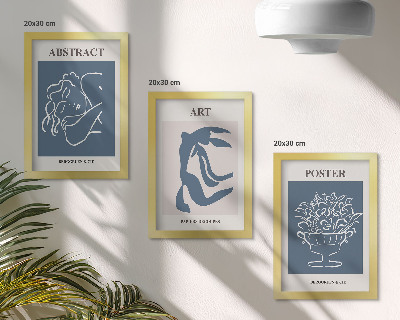 Set 3 tablouri Modelele abstracte elegante ale lui Matisse cu figuri și flori