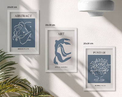 Set 3 tablouri Modelele abstracte elegante ale lui Matisse cu figuri și flori