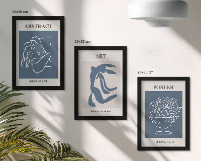 Set 3 tablouri Modelele abstracte elegante ale lui Matisse cu figuri și flori