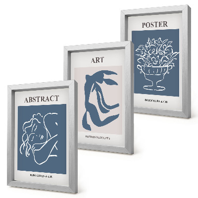 Set 3 tablouri Modelele abstracte elegante ale lui Matisse cu figuri și flori