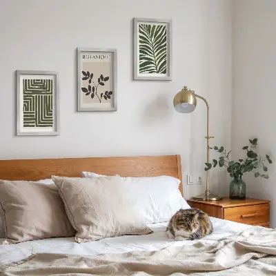 Set de 3 tablouri cu compoziții botanice în stil minimalism boho