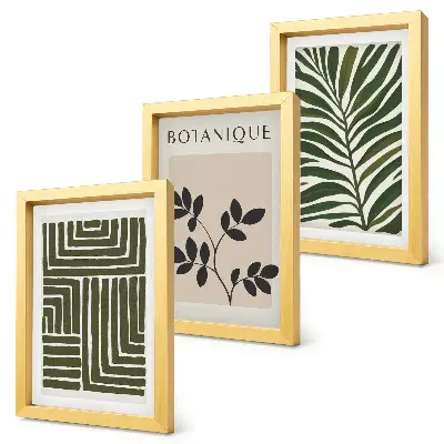 Set de 3 tablouri cu compoziții botanice în stil minimalism boho