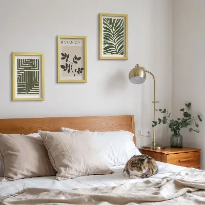 Set de 3 tablouri cu compoziții botanice în stil minimalism boho