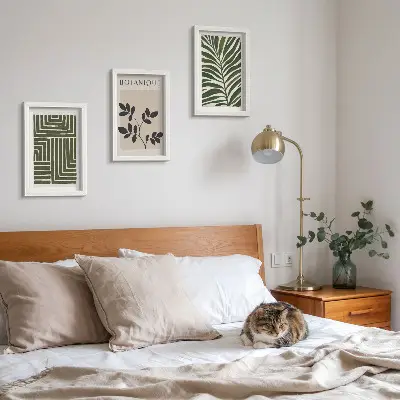 Set de 3 tablouri cu compoziții botanice în stil minimalism boho