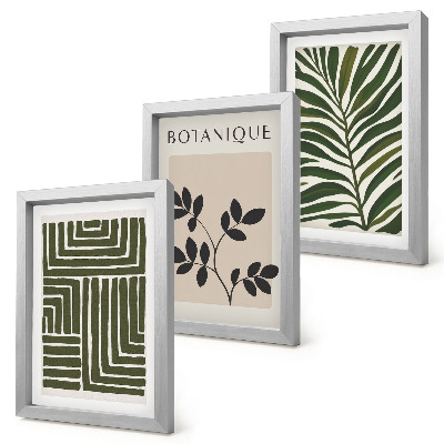 Set 3 tablouri Compoziții botanice în stilul minimalismului boho
