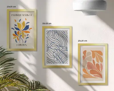 Set de 3 tablouri cu flori în stil modern și modele abstracte