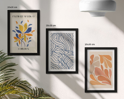 Set 3 tablouri Flori în stil modern cu modele abstracte