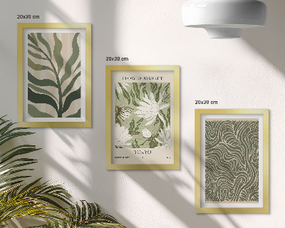 Set 3 tablouri Modele vegetale, decorațiuni botanice, stil boho