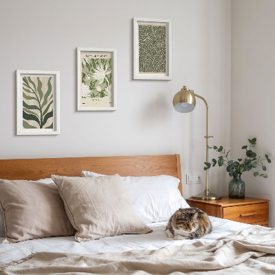 Set 3 tablouri Modele vegetale, decorațiuni botanice, stil boho