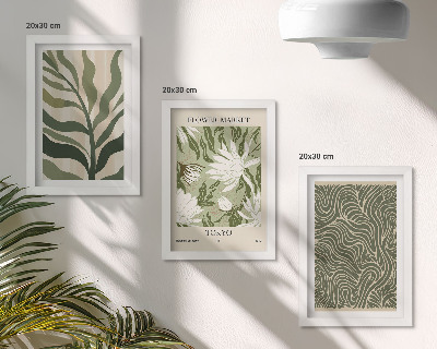 Set 3 tablouri Modele vegetale, decorațiuni botanice, stil boho