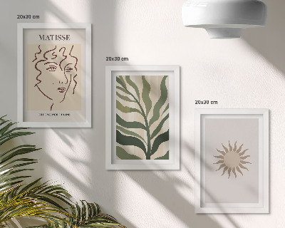 Galerie de perete Modele și linii abstracte ale plantelor în culori estompate