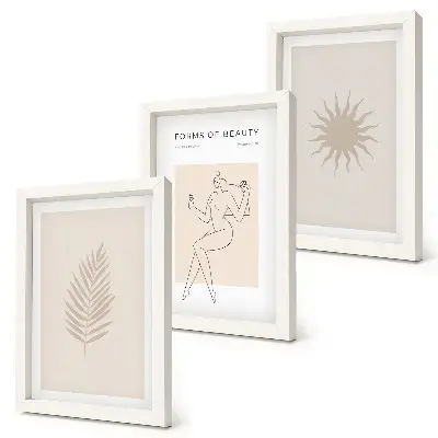 Set de 3 tablouri o colecție cu forme minimaliste și naturale