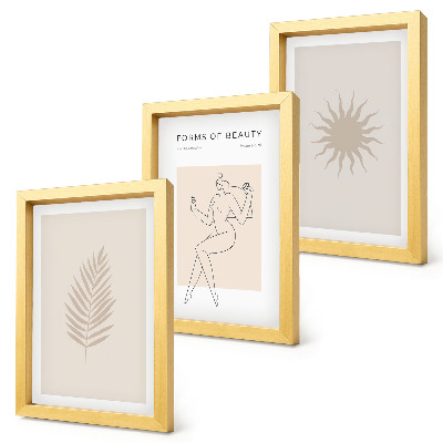 Set 3 tablouri O colecție de forme minimaliste și forme naturale