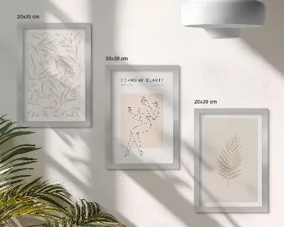 Galerie de perete cu motive de design botanic minimaliste