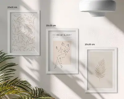 Galerie de perete cu motive de design botanic minimaliste