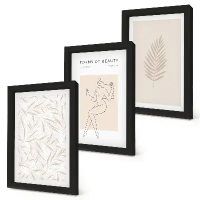 Galerie de perete cu motive de design botanic minimaliste
