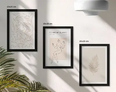 Galerie de perete cu motive de design botanic minimaliste