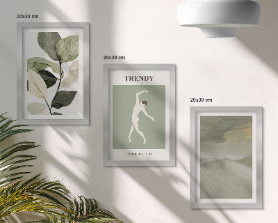 Galerie de perete Modele de plante cu siluete și forme abstracte