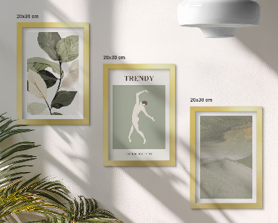 Galerie de perete Modele de plante cu siluete și forme abstracte