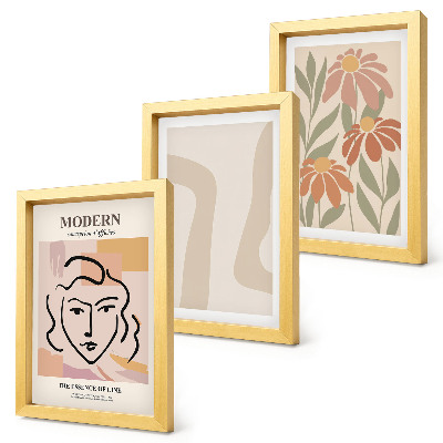 Set 3 tablouri Femeie în stil modern cu modele abstracte