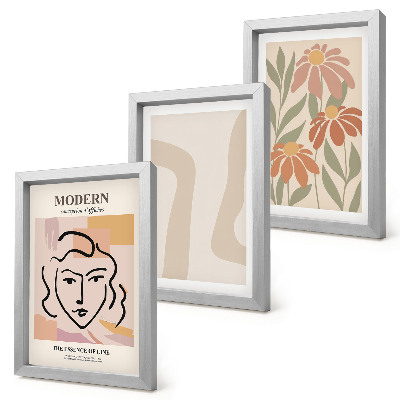Set 3 tablouri Femeie în stil modern cu modele abstracte