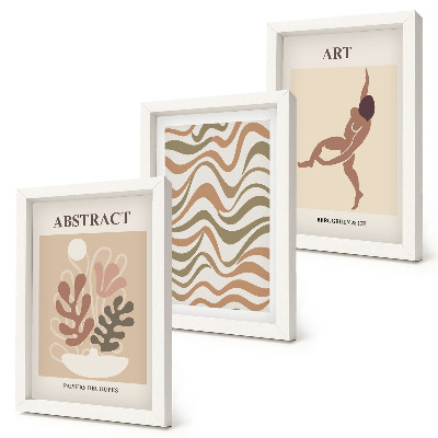 Set 3 tablouri Forme și modele abstracte boho de Matisse