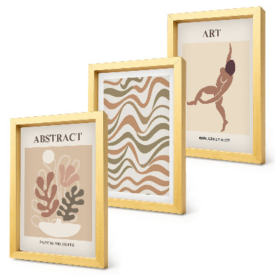 Set 3 tablouri Forme și modele abstracte boho de Matisse