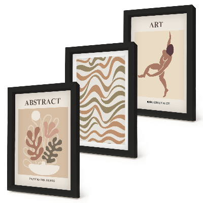 Set 3 tablouri Forme și modele abstracte boho de Matisse
