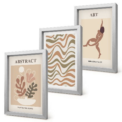 Set 3 tablouri Forme și modele abstracte boho de Matisse