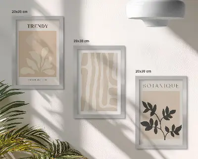 Galerie de perete modele elegante cu plante în nuanțe de bej și negru