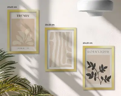 Galerie de perete modele elegante cu plante în nuanțe de bej și negru