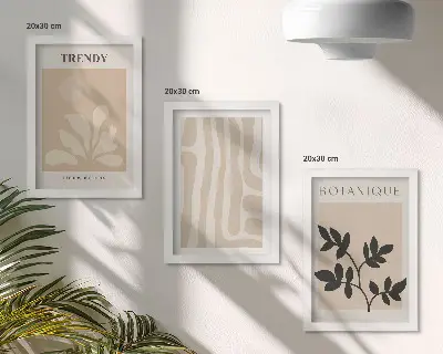 Galerie de perete modele elegante cu plante în nuanțe de bej și negru