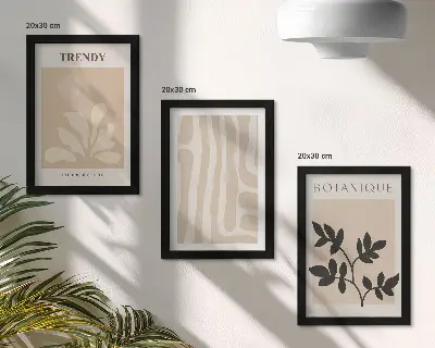 Galerie de perete modele elegante cu plante în nuanțe de bej și negru
