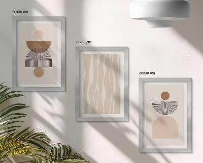 Galerie de perete Forme abstracte în nuanțe de maro și bej