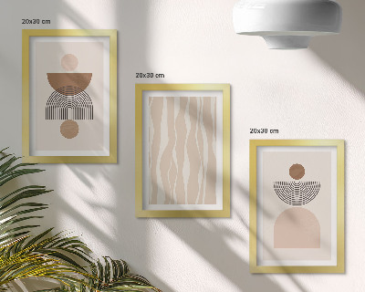 Galerie de perete Forme abstracte în nuanțe de maro și bej